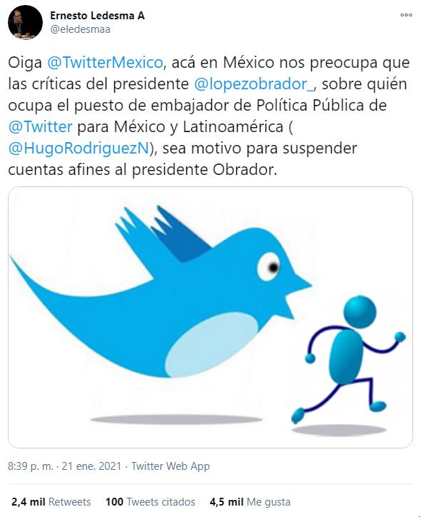 Twitter cierra cuentas en mexico