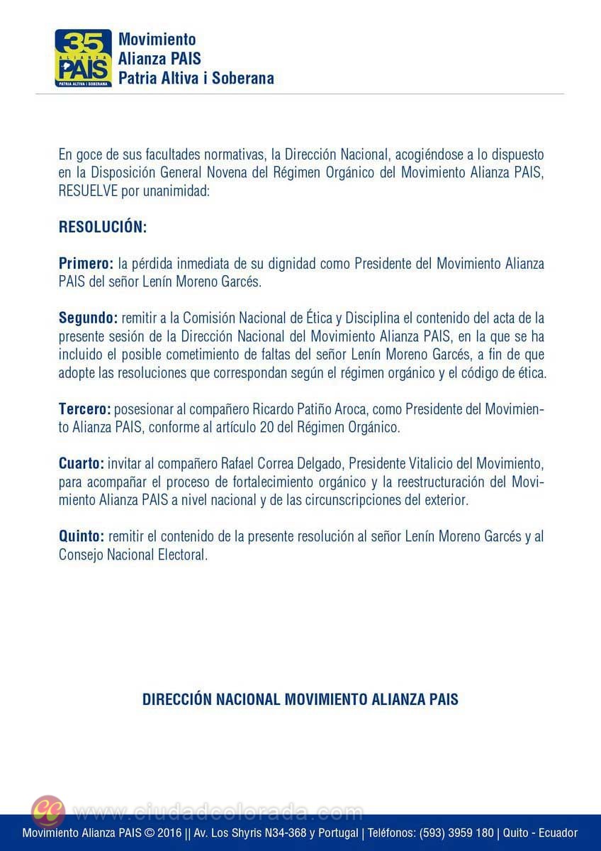 Alianza PAIS, Lenín Moreno, 