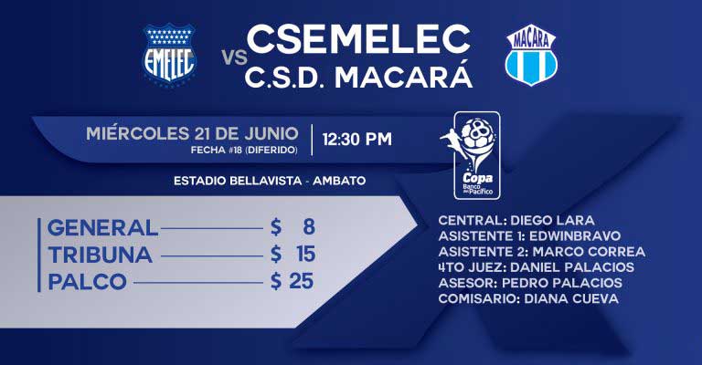 Costo de entradas para el partido de Macará vs Emelec