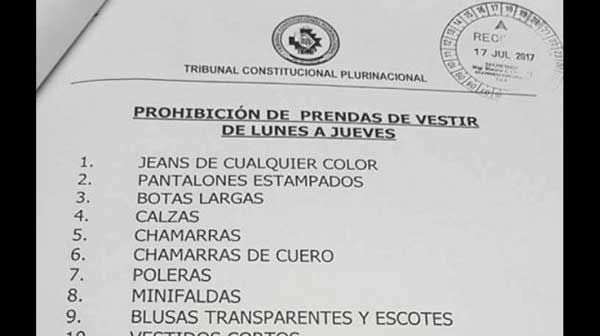 En Bolivia tribunal prohíbe minifaldas