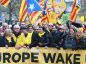 Puigdemont en la cabecera de la manifestación en Bruselas