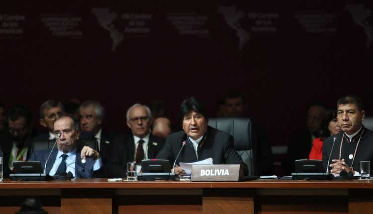Evo Morales, Cumbre de las Américas, Perú,