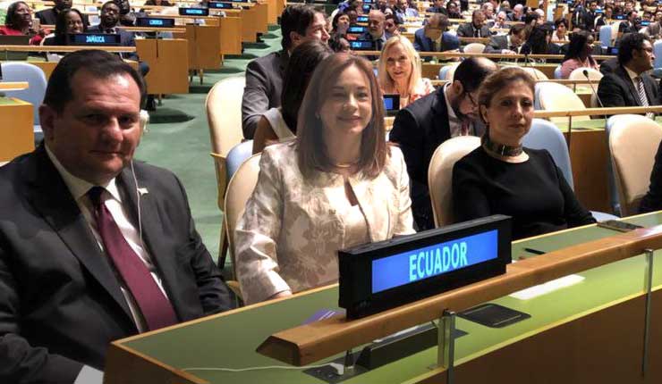 Canciller ecuatoriana María Fernanda Espinosa, resultó hoy electa presidenta de la Asamblea General de la #ONU #NacionesUnidas