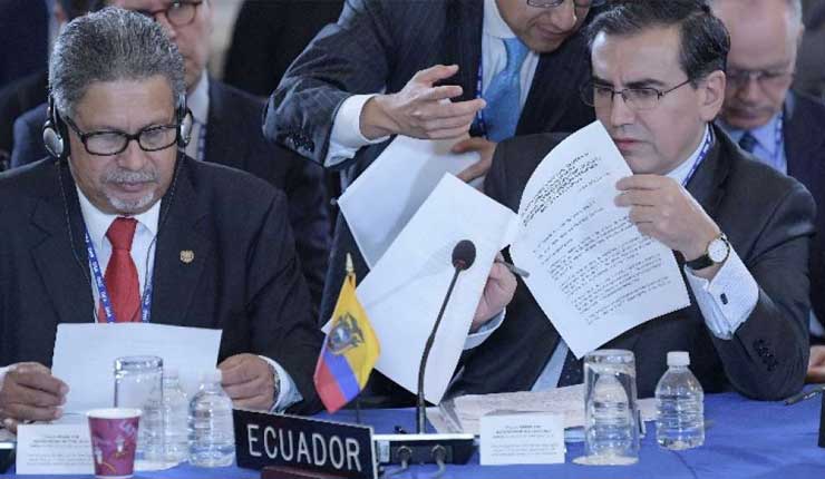 El Gobierno de Ecuador propone ante la OEA una consulta popular en Venezuela