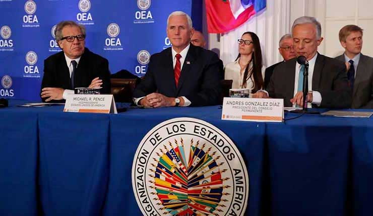 Vicepresidente de EE.UU. llama a suspender a Venezuela de la OEA