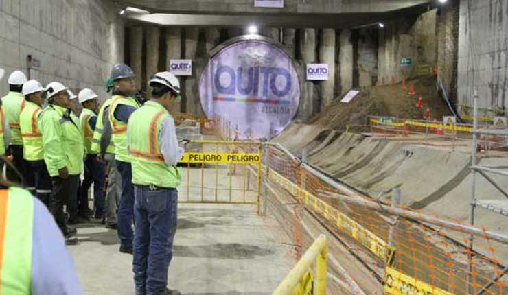 Tuneladora Luz de América del Metro de Quito se paralizó por retraso en los pagos