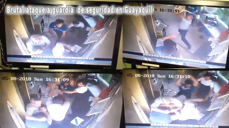 Brutal agresión a guardia de Urbanización en Guayaquil