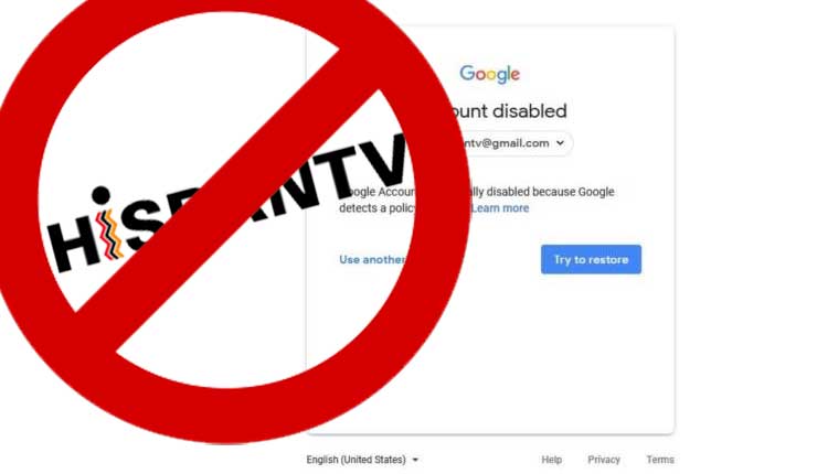 HispanTV no puede entrar a su cuenta de Youtube por bloqueo de Google