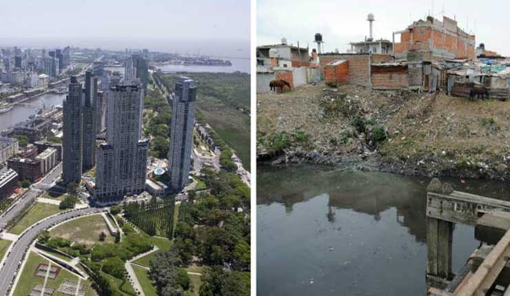 Diferencia entre los ricos y pobres se ve desde el cielo