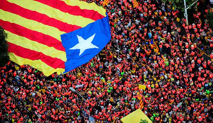 Un millón de independentistas muestran su fuerza en Barcelona