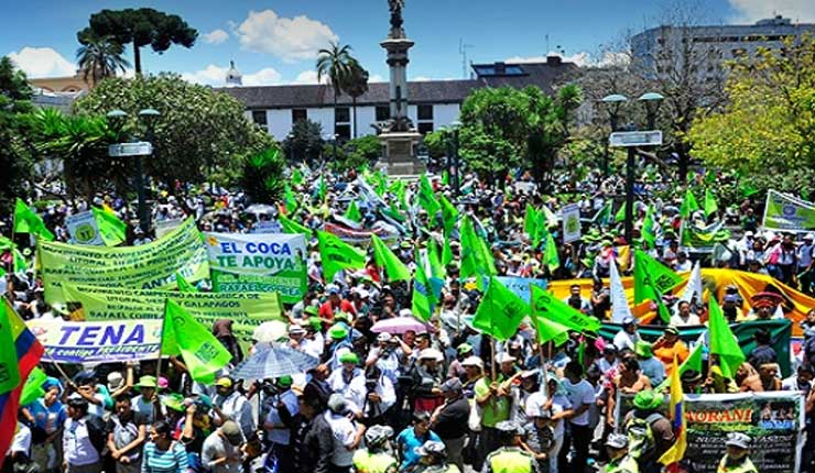 El Movimiento Revolución Ciudadana marcha en rechazo a las políticas de gobierno de Moreno