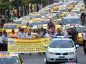 Taxistas marchan contra el uso de aplicaciones móviles
