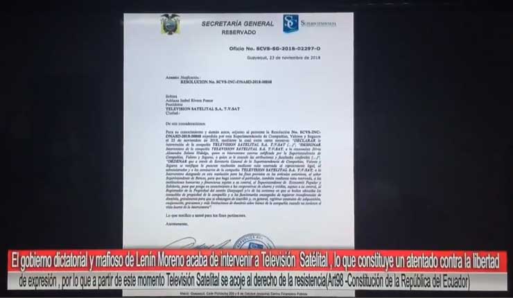 Clausuran canal de televisión en Ecuador