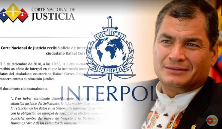 Revés internacional para el Lawfare - Interpol rechaza difusión roja en contra de Correa