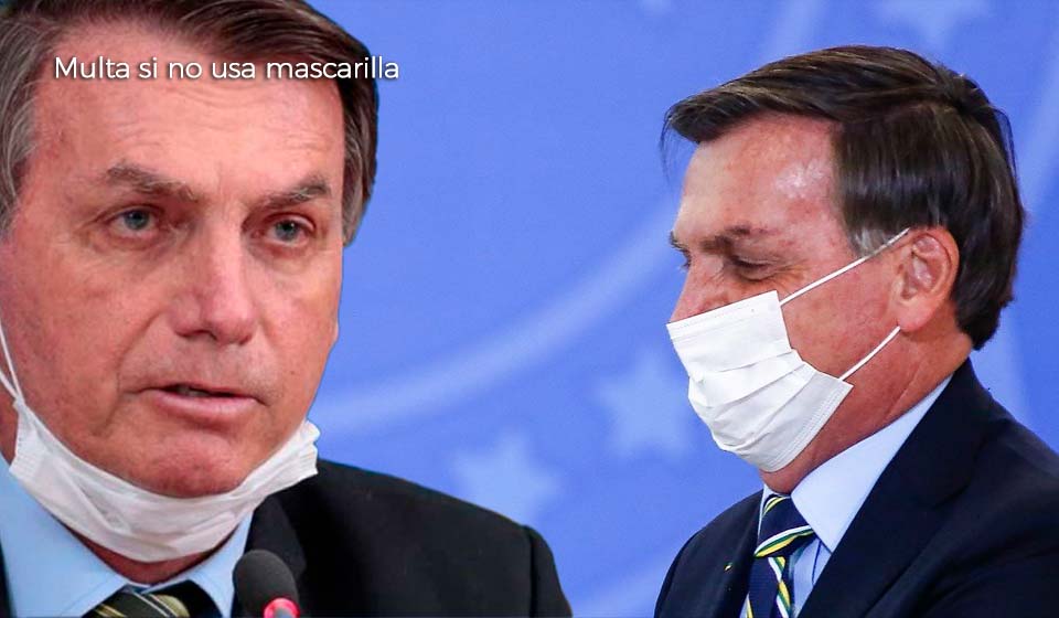 Presidente de #Brasil será multado si no usa #mascarilla en público.